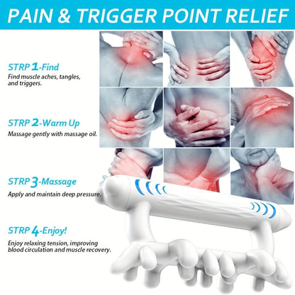 Ergonomic Fascia Massage Roller – Deep Tissue Trigger Point Tool for Cellulite, Myofascial Release, Lymphatic Drainage – Full Body Massager for Neck, Legs, Back, Calves – Handheld, Easy to Use